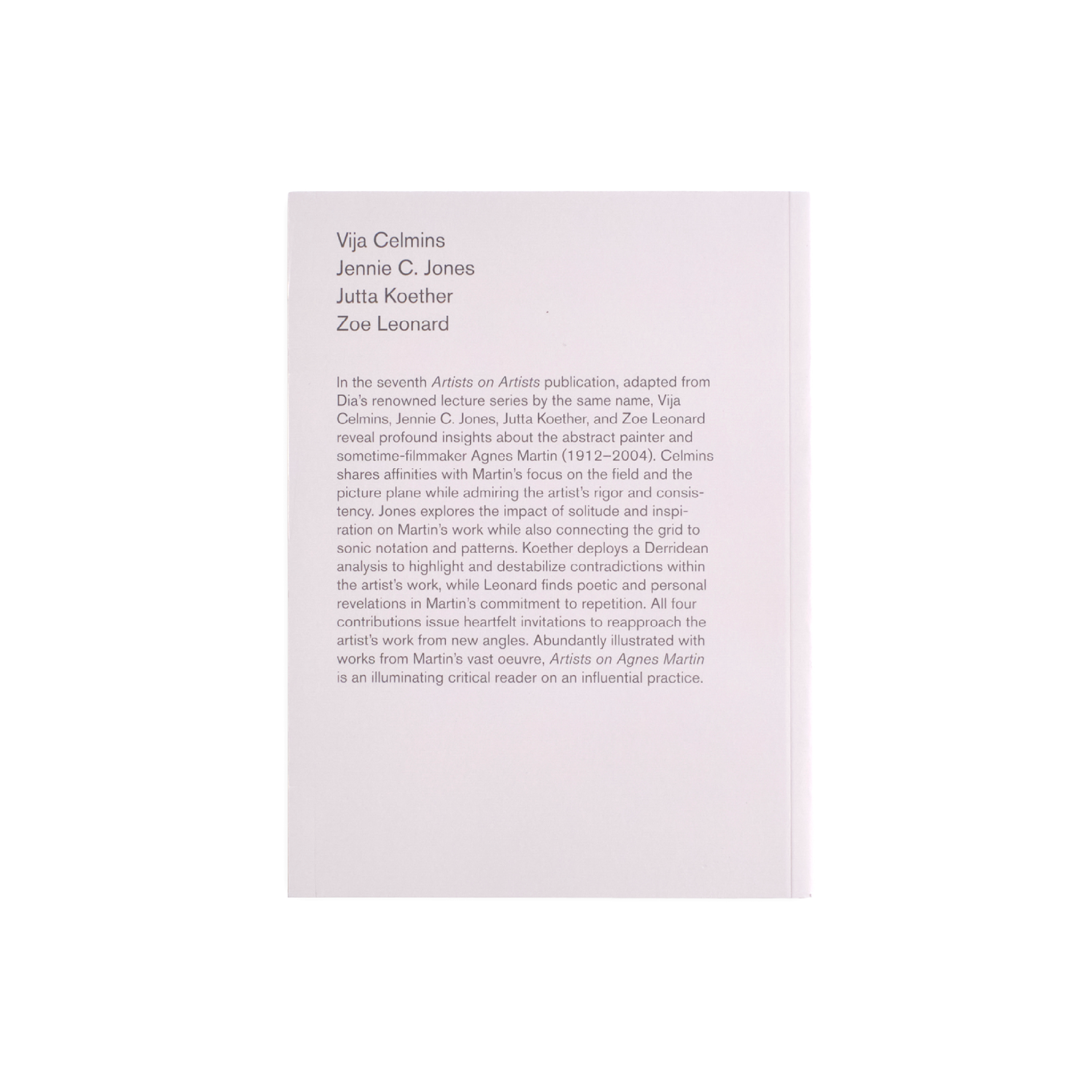 Artists on Agnes Martin | Dia Art Foundation Shop