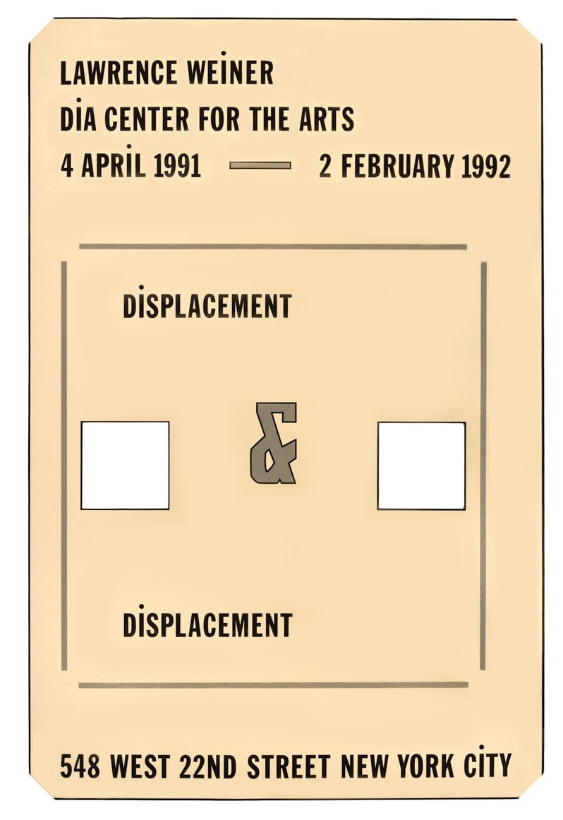 Lawrence Weiner: Displacement Poster